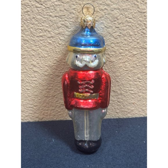 Vintage West Germany Nut Cracker Glass Mold Christmas Ornament - Picture 1 of 11